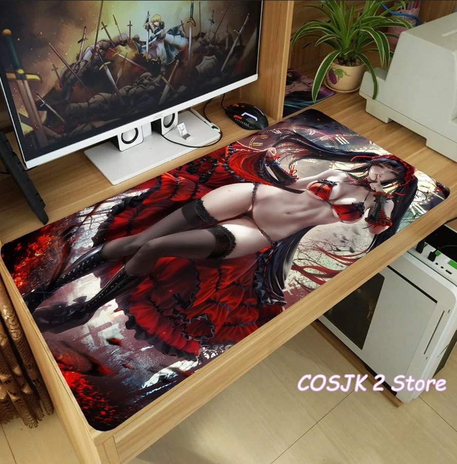 

Hot Anime DATE A LIVE Tokisaki Kurumi Takamiya Mio Mouse Pad Thicken Laptop Gaming Mice Mat Table Keyboard Mat Anti-Slip Playmat