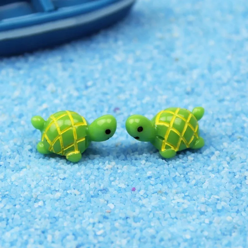 10/30/50/100pcs Green Turtle Miniatures Landscape Fish Tank Decoration Simulation Animal Aquatic Ornament | Дом и сад