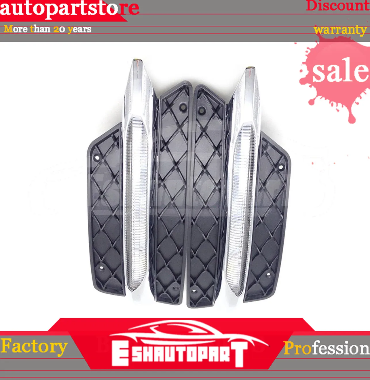 

New L R LH + RH Front Bumper Grill Molding LED Fog Light DRL A2048851353 A2048851453 2048851353 For Mercedes C-Class 2012-2014