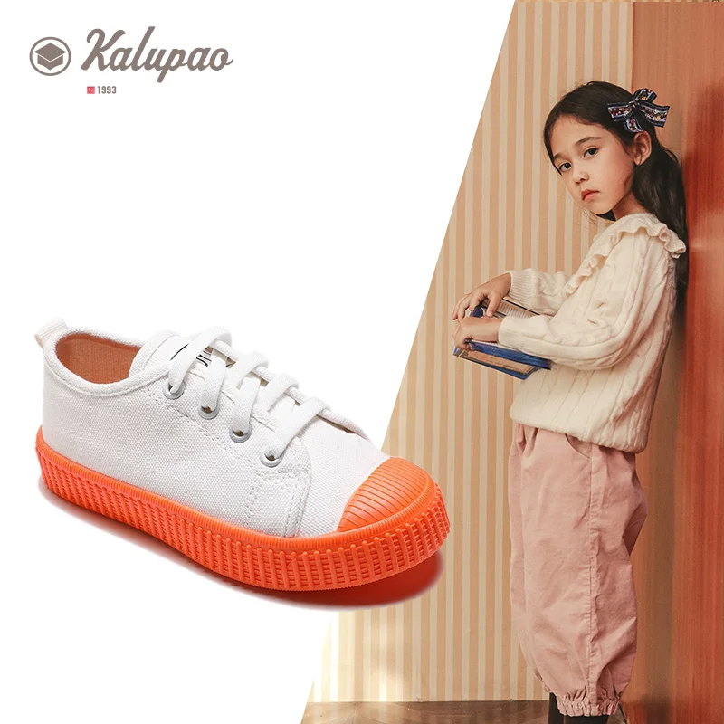 Детская повседневная обувь яркие цвета белые парусиновые туфли для девочек