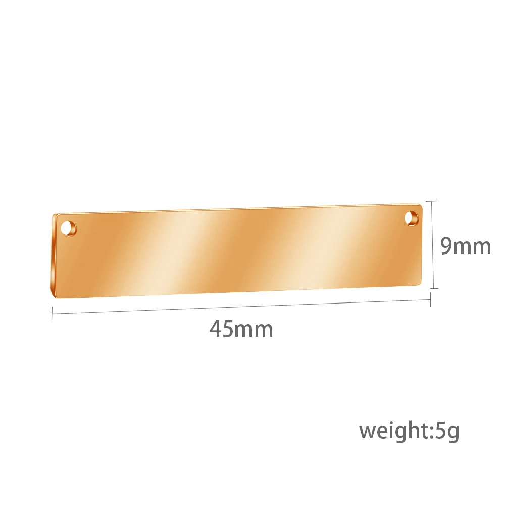 MYLONGINGCHARM Бесплатная гравировка 30 шт. прямоугольные разъемы из нержавеющей стали