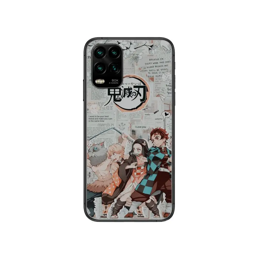 

Kimetsu No Yaiba Demon Slayer Anime cartoon Phone Case For XiaoMi Redmi Note 10 9S 8 7 6 5 A Pro T Y1 Anime Black Cover Silicone