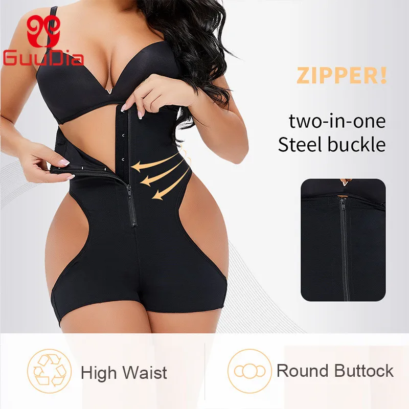 Утягивающее белье GUUDIA для женщин с крючком и молнией живот Fajas Colombia утягивающее