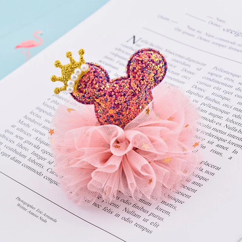 Новая Обновленная большая пряжа с шариком и короной Микки жемчужная Шпилька для