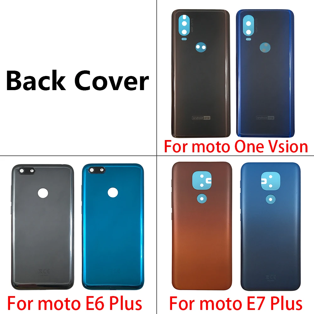 

Battery Back Cover Rear Battery Housing with Glue For Motorola Moto G5 G6 E6 Play E7 Plus G8 Power Lite One Vision X4