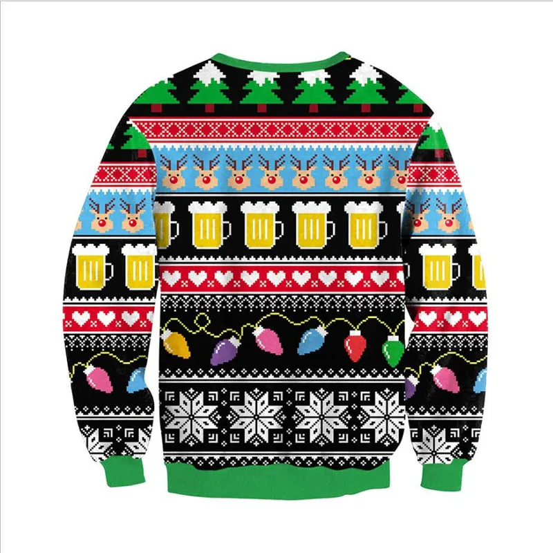 Свитер для мужчин и женщин Уродливый Рождественский свитер с 3D забавными