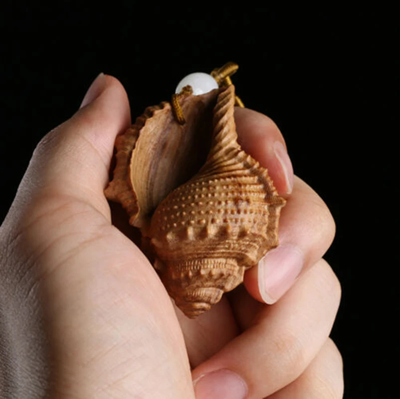 TJ157ca 5 5x4x3 см ручная фоторезьба Netsuke: морская улитка|Статуи и скульптуры| |