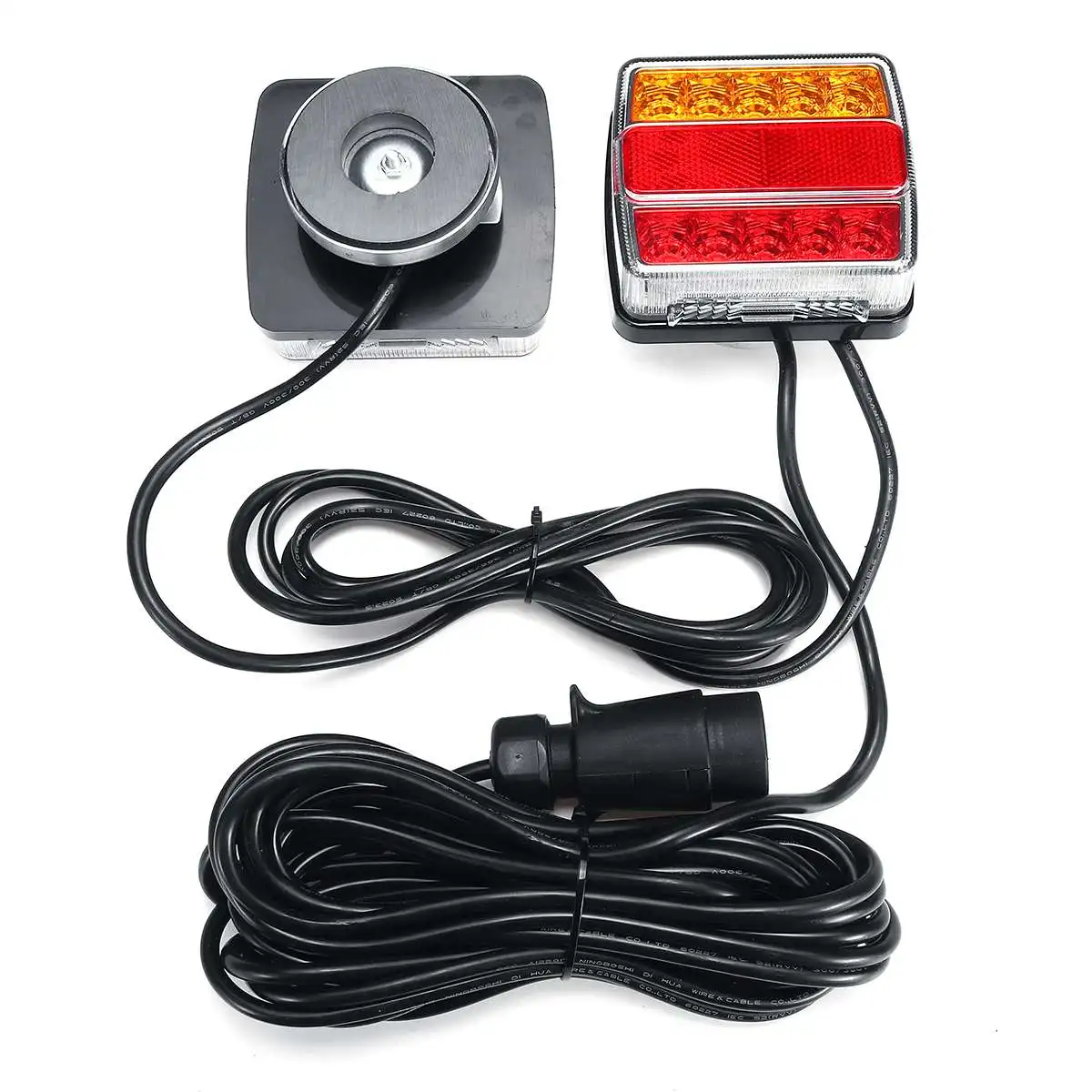 

2pcs 12V Magnetic LED Truck Tail Light Rear Taillight Warning Brake Light Signal Lamp for Trailer Caravans Campers ATV Boat