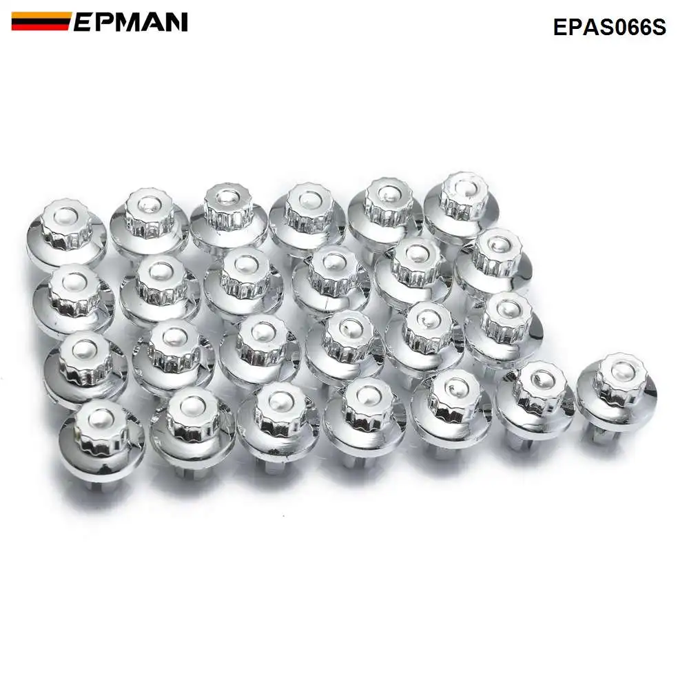 Серебристый EPMAN-25 шт./лот пластиковые колеса заклепки подходит AH Ds серии колеса Крышка колесных дисков винт болт шины EPAS066G - Название цвета: Серебристый