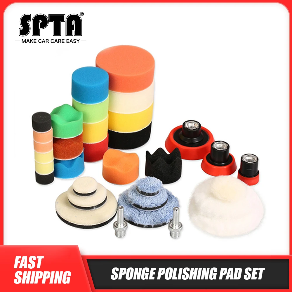 SPTA 29 шт. 1/2/3 дюйма восковая губка полировальная накладка шерстяные колодки