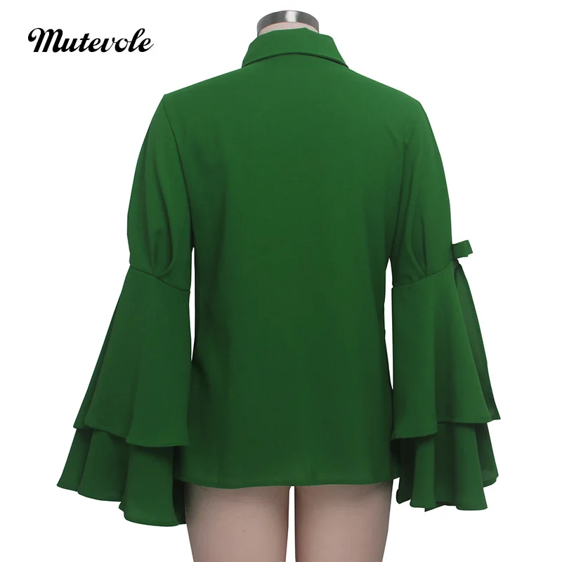 Mutevole Для женщин нарядное расклешенное платье рубашка с длинными рукавами блузки