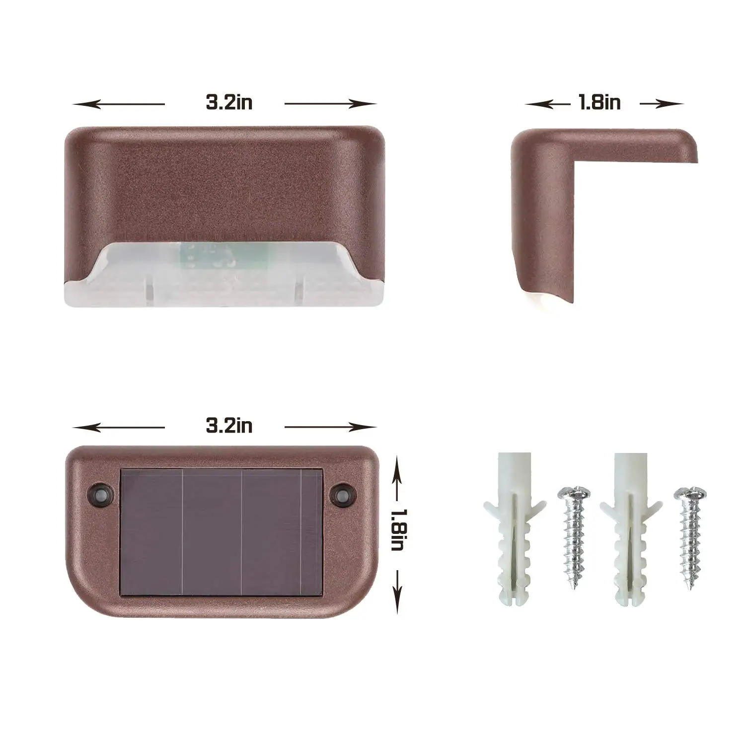 16 шт. ABS Патио Сад Белый теплый открытый светильник лестницы солнечное покрытие