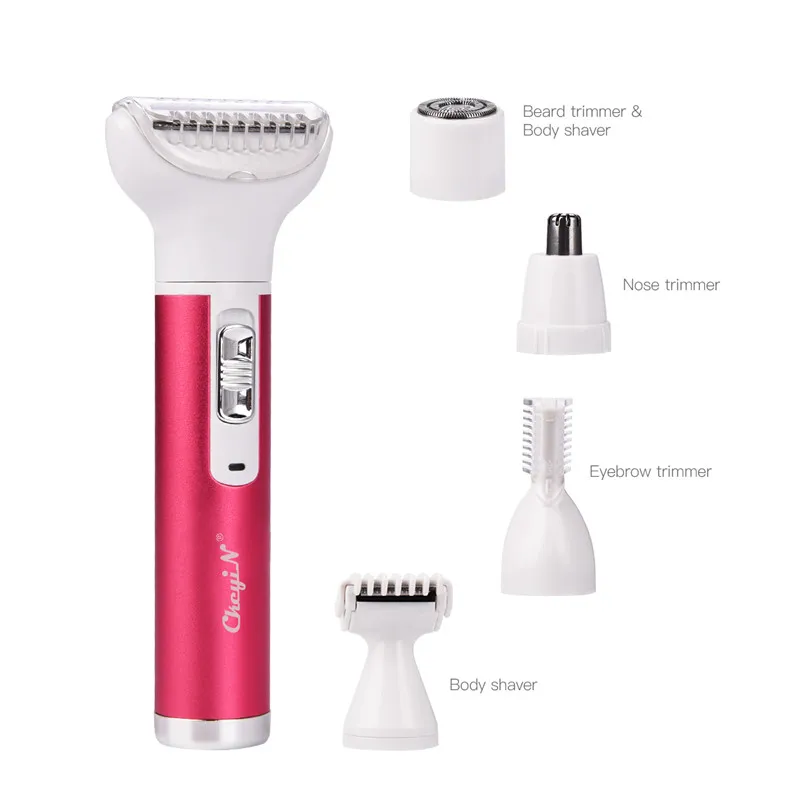 

USB Rechargeable 5 In 1 Woman Shaver Epilator Rechargeable Hair Removal Electric Lady Nose Trimmer Shaving Eyebrow Trimmer