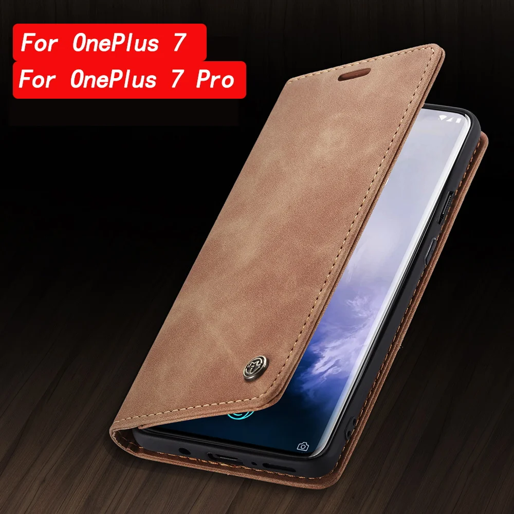 Чехол s для OnePlus 7 Pro Роскошный Матовый чехол с магнитной застежкой и отделением
