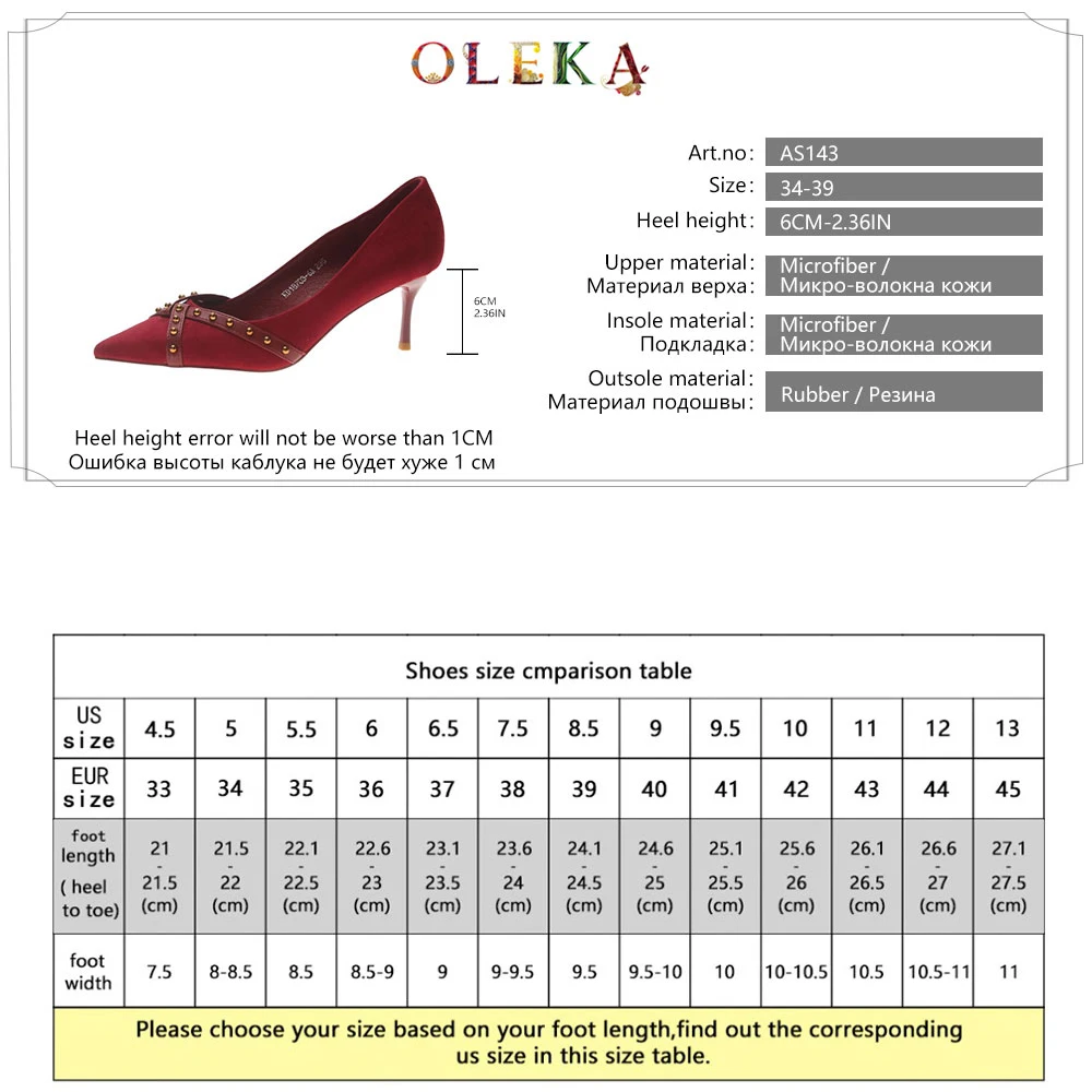 OLEKA/женские классические модные красные тонкие туфли Новинка 2020 года Пикантные