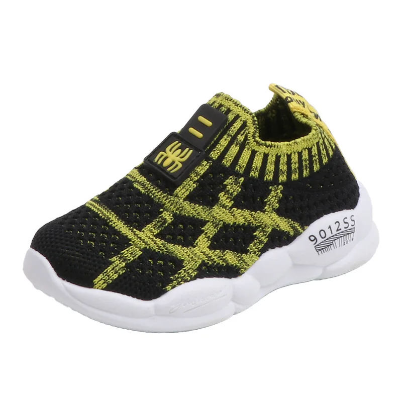 

2020 children summer mesh sports shoes boys and girls flying woven casual shoes autumn baby cartoon single soft shoes