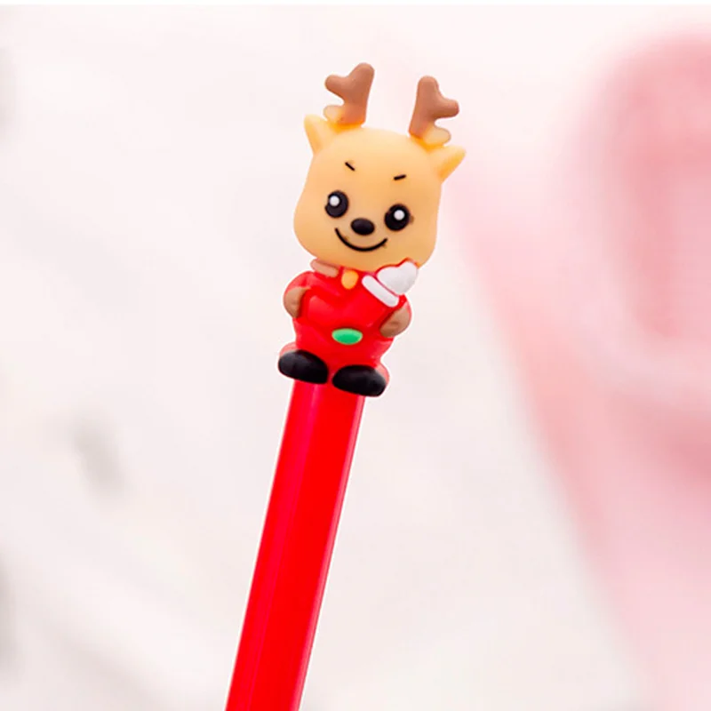 4 шт./компл. 0 35 мм каваи мультяшная Рождественская ручка симпатичная нейтральная