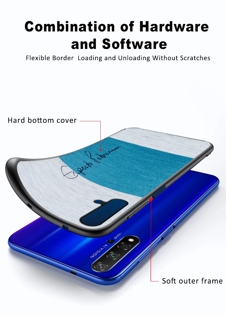 Nova 5t чехол MOFI для huawei nova 5t ударопрочный чехол для задней крышки роскошный противоударный тканевый бизнес Чехол