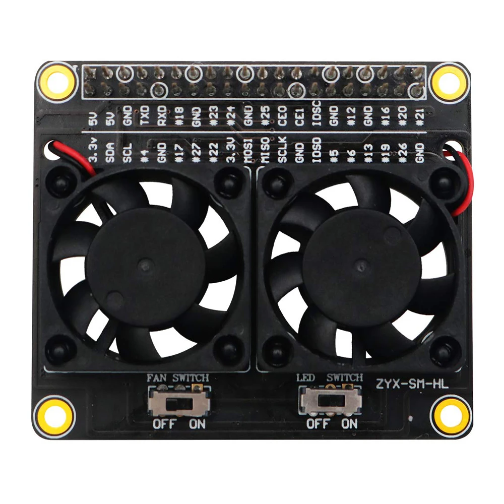 

Raspberry Pi 4 Dual Fan GPIO Extension Board With LED Fan Switch Cooling Module For Raspberry Pi 3 Model B 4B/3B+/3B