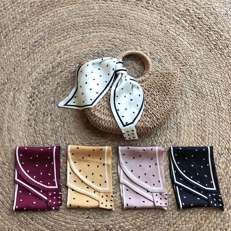 

2020 thin leaves changeable women scarf long neckerchief professional decoration scarf all kinds of Korean scarves white