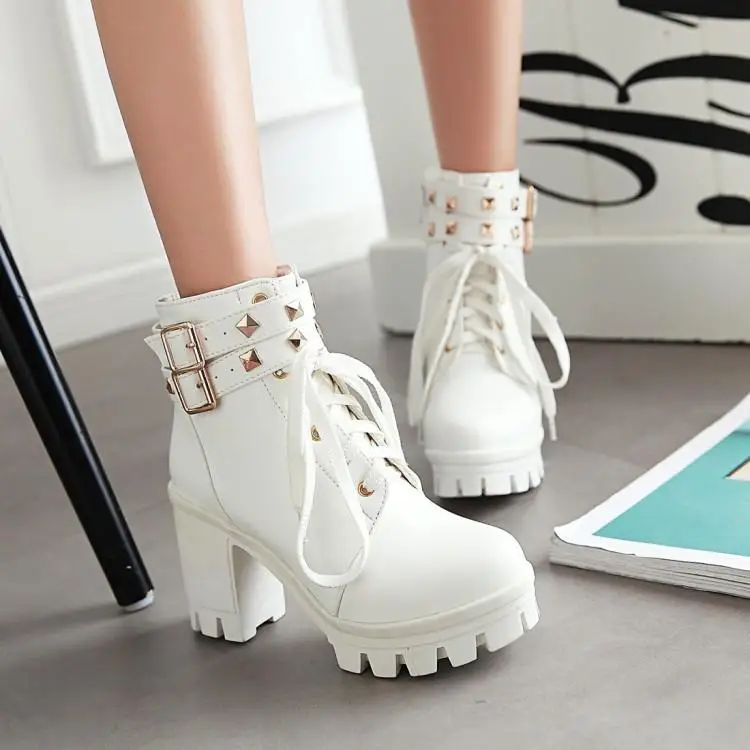 

Сапоги женские, черные, на молнии, с круглым носком, на платформе, большие размеры, 2021