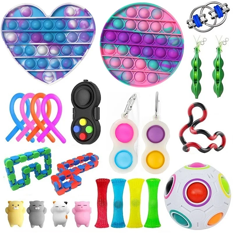 

23-32pcs/set Fidget Toys Pack Sensory Toy Set Antistress Relief Autism Anxiety Anti Stress Bubble for Kids Adults Birthday Gifts