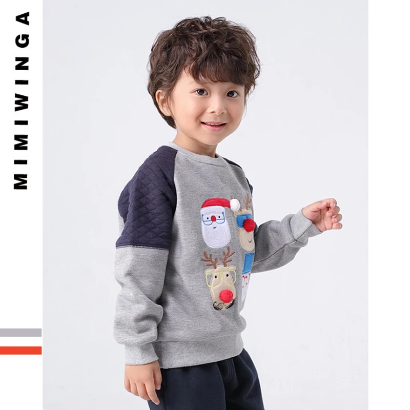 2019 Fashion Autumn And Winter Children'S Sweater New Cartoon Santa Claus Deer Boy'S Pullover Warm Round Neck Sweatshirt |