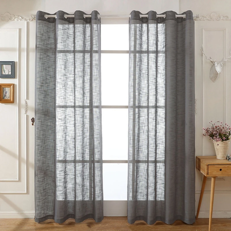 

Modern Window Tulle Screening Curtains for Living Room Soft White Voile Solid Rural Tulle Curtain for Bedroom Ready Made Curtain
