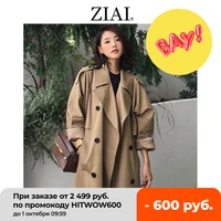 ziai 2021 hotsale spring autumn womens trench coat lapel female windbreaker long sleeve lady trend casual jacket zs 7246