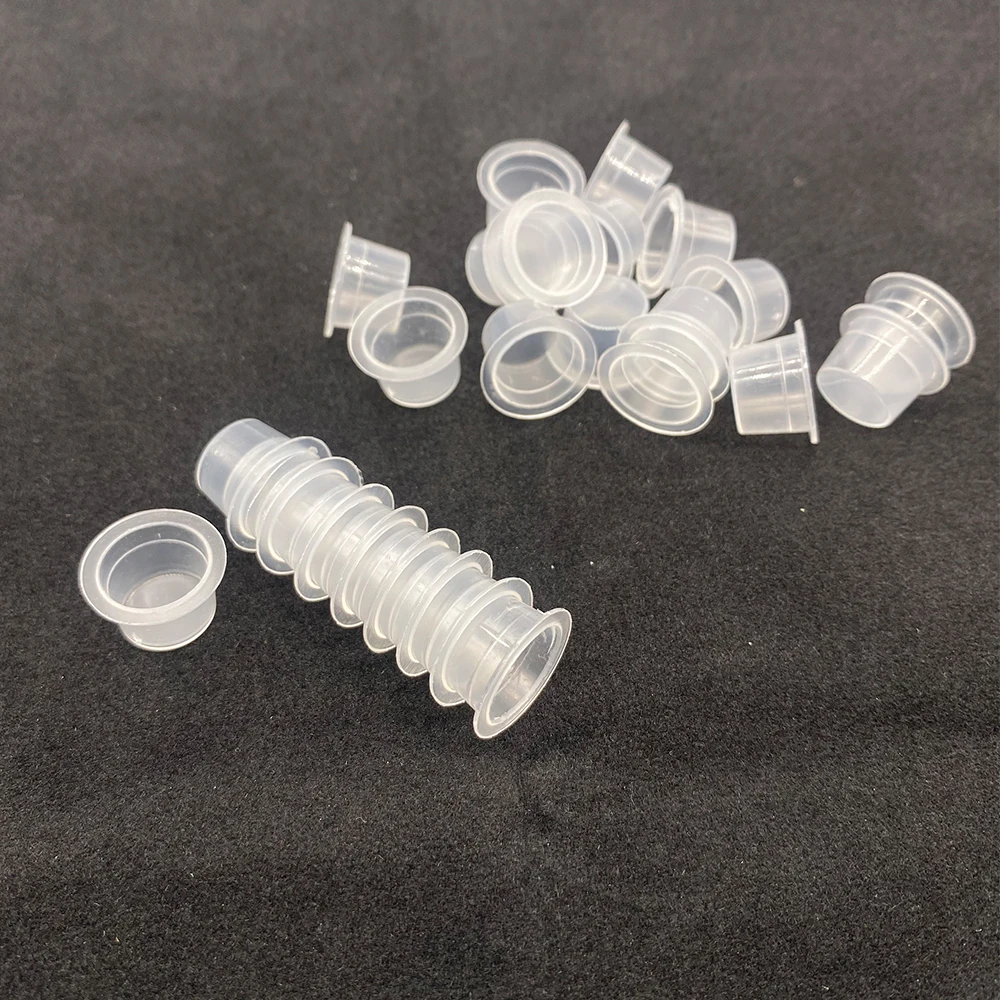 500 PCS Disposable White Tattoo Pigments Cups Caps Permanent Makeup Ink S/M Size 8/11MM Equipment Accessory | Красота и здоровье