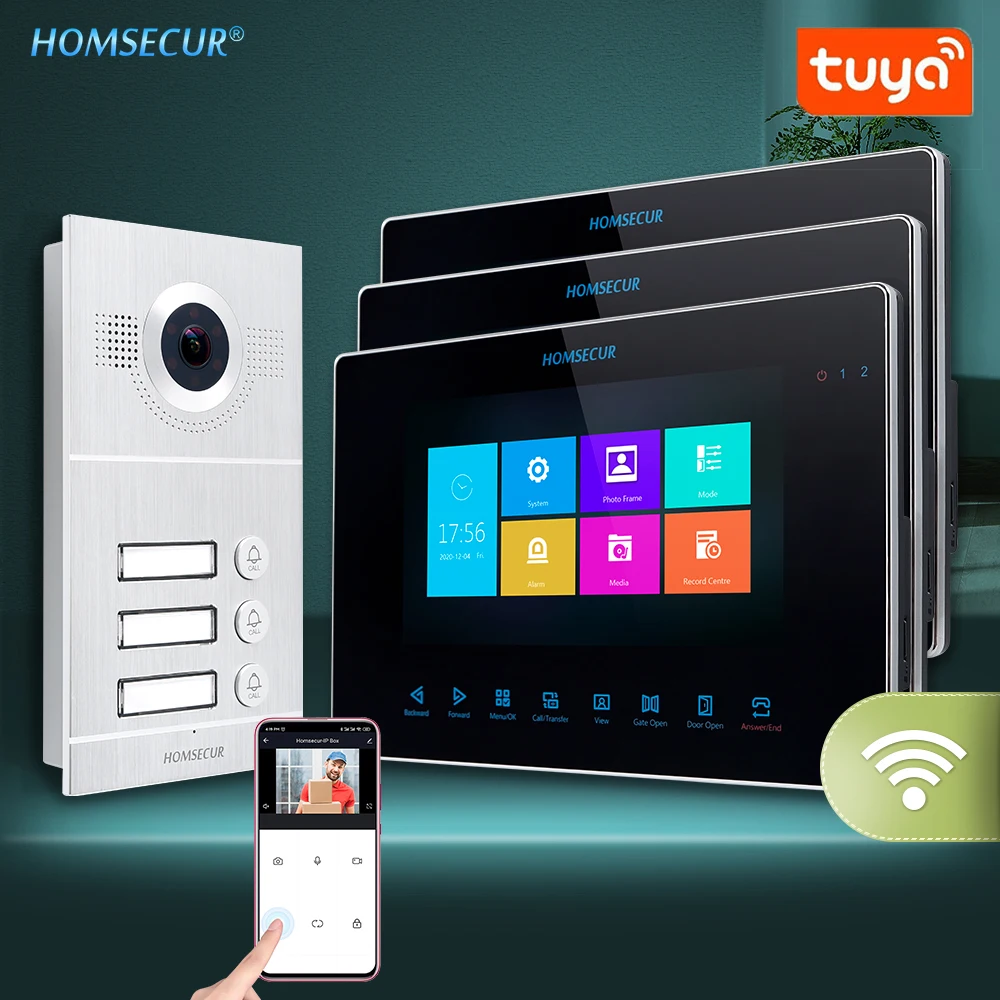 HOMSECUR 7 &quotWI-FI видео-телефон двери внутренной связи Системы с Запись &amp снимок