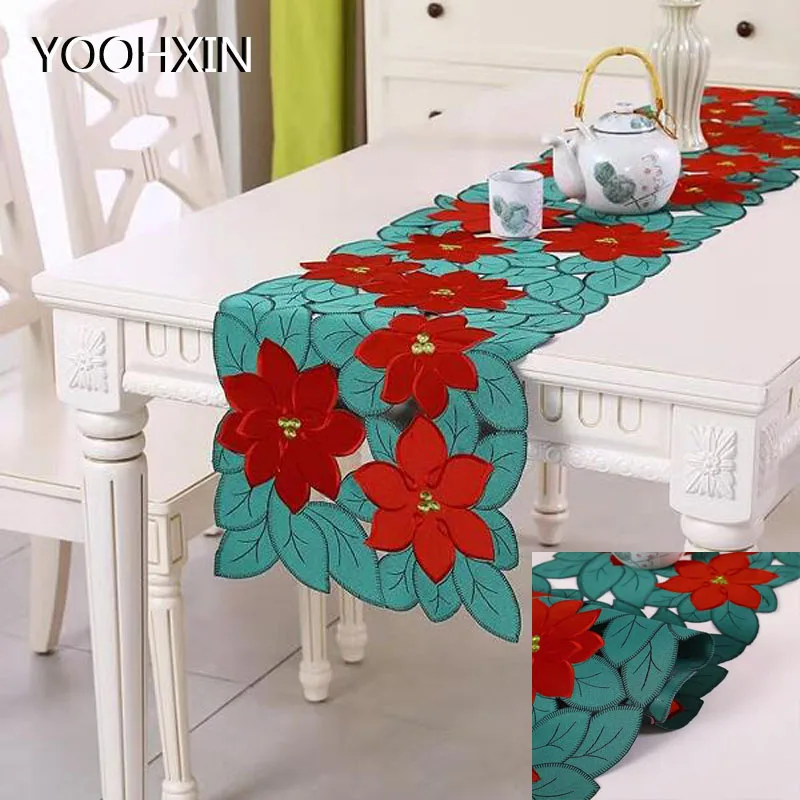 

Europe art hollow Embroidery bed Table Runner flag cloth cover Lace tablecloth kitchen Wedding Christmas party decor