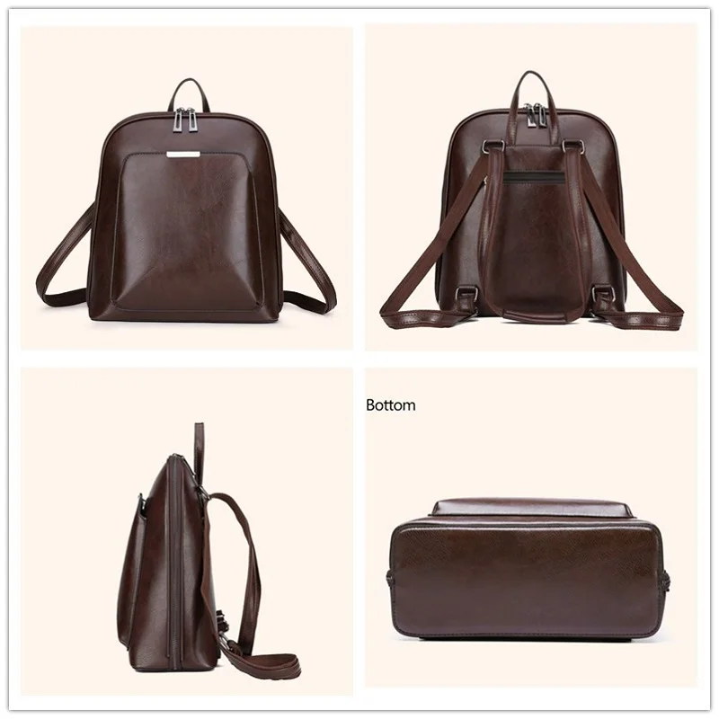 Женские рюкзаки из искусственной кожи модная черная сумка модные Большой