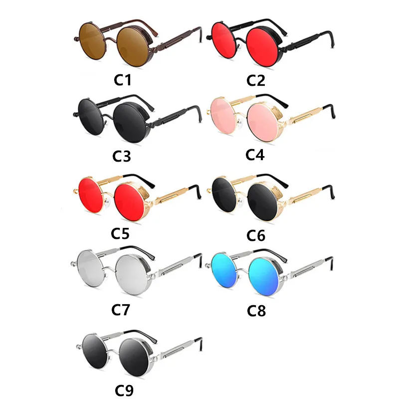 Винтажные Круглые Солнцезащитные очки для мужчин и женщин ретро из металла в