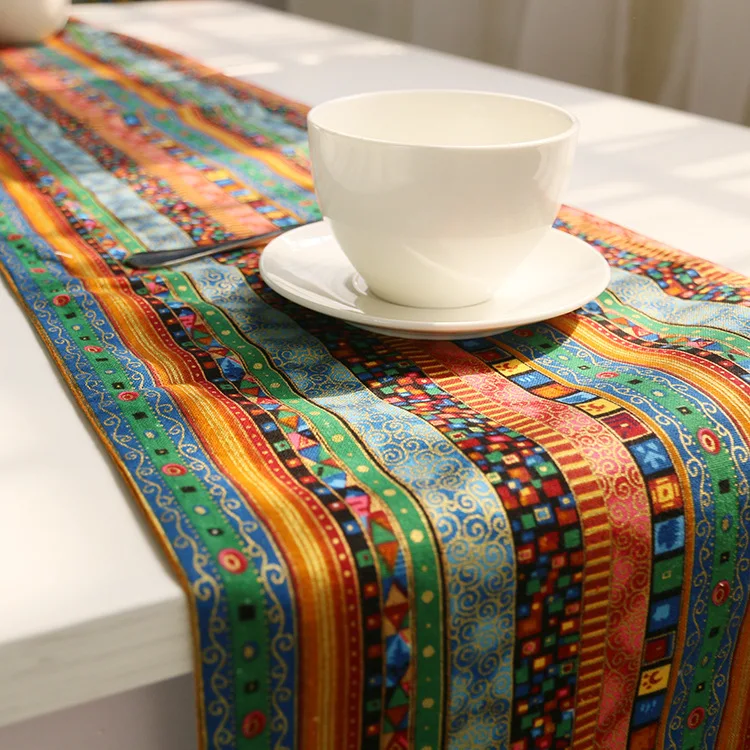 Народно пользовательский богемский хлопок лен настольные бегуны для домашнего