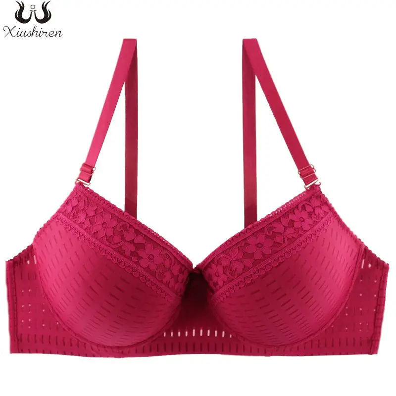 Xiushiren бюстгальтер без подкладки с полной чашкой для размера плюс женщин C D 42-48