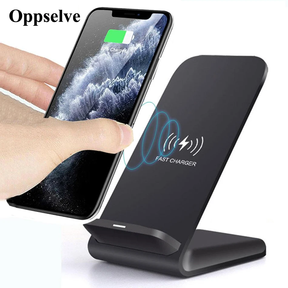 

10 Вт Qi Беспроводное зарядное устройство подставка для iPhone 12 11 Pro X XS Max XR 8 Samsung S20 S10 Note 20 Быстрая Зарядка Док-станция держатель для телефона