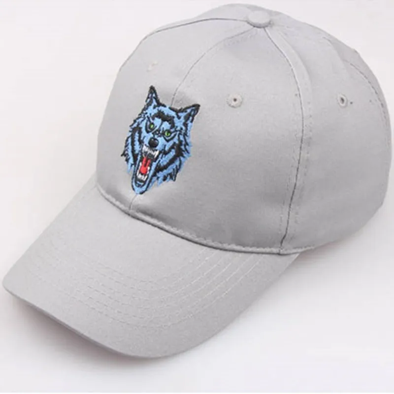 Волк с нашивками в виде животных хлопковые Бейсбол Кепки Регулируемый бейсболка
