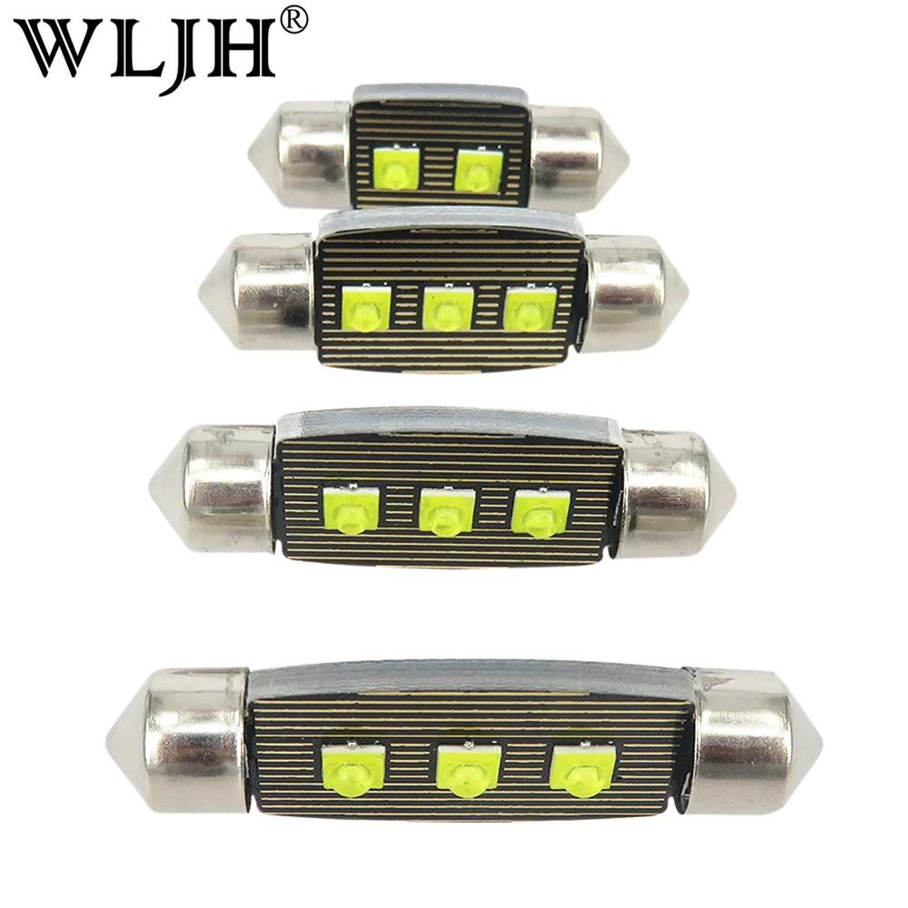 WLJH 2x гирлянда 31 мм 36 мм/39 мм/41 светодиодный лампы SV8.5 C5W C10W Авто укрыты внутренной