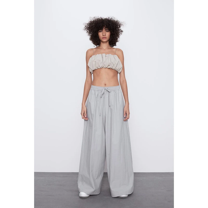 

Za Sleeveless Women's Clothing European Sexy Strap Female Summer Loose Solid Color Sling Fashion Tube Top All-Match Streetwear