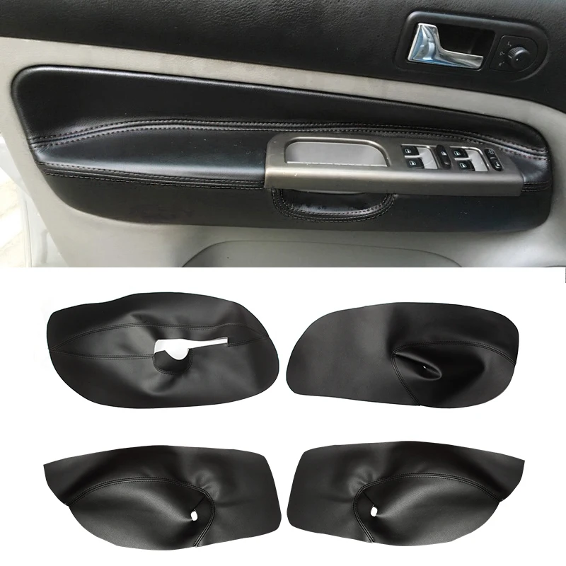 

Только 4 двери с левым рулем для VW Golf 4 MK4 Bora Jetta 1998-2001 2002 2003 2004 2005, кожаная накладка на подлокотник двери, черная
