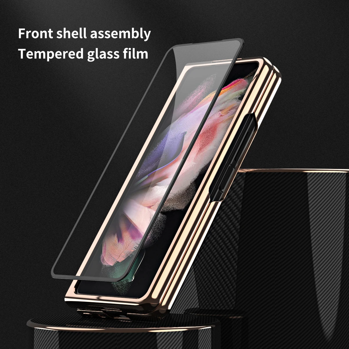 For Samsung Galaxy Z Fold 3 5G Cover Matte Hard Cover Plating Frame Full Protection Shockproof Coque For Galaxy Z Fold 3 Shell