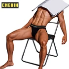 Мужские трусы брифы из дышащего материала, черные однотонные хлопковые трусы бикини, сексуальное нижнее белье для мужчин OR6109, 2019