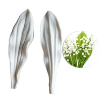 2pcs lily of the valley leaf silicone mold fondant mould cake decorating tool chocolate gumpaste mold sugarcraft kitchen m2113