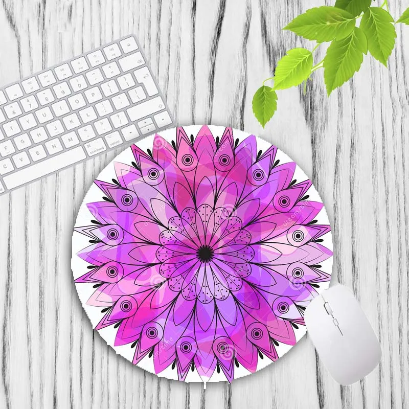 20X20CM XGZ Colorful Mandala Vintage Persian Carpet Round Mouse Pad Gamer Keyboard Mouse Mat Gaming Desk Mousepad for CS GO 20X20CM - Color: 20X20CM