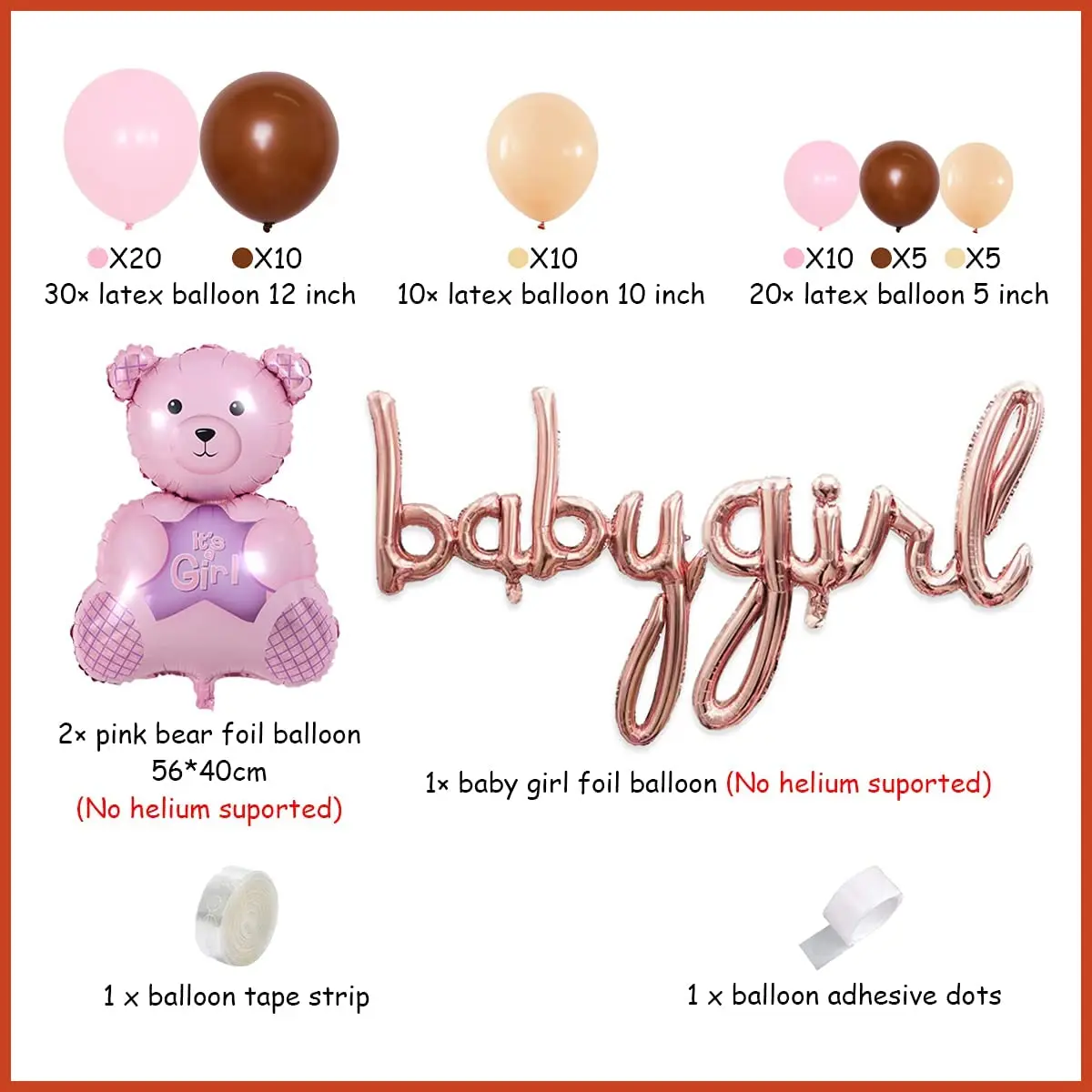 

CHEEREVEAL Baby Shower Decoration Balloon Garland Arch Kit Pink Bear Babygirl Foil Balloon for Girl Birthday Party Supplies