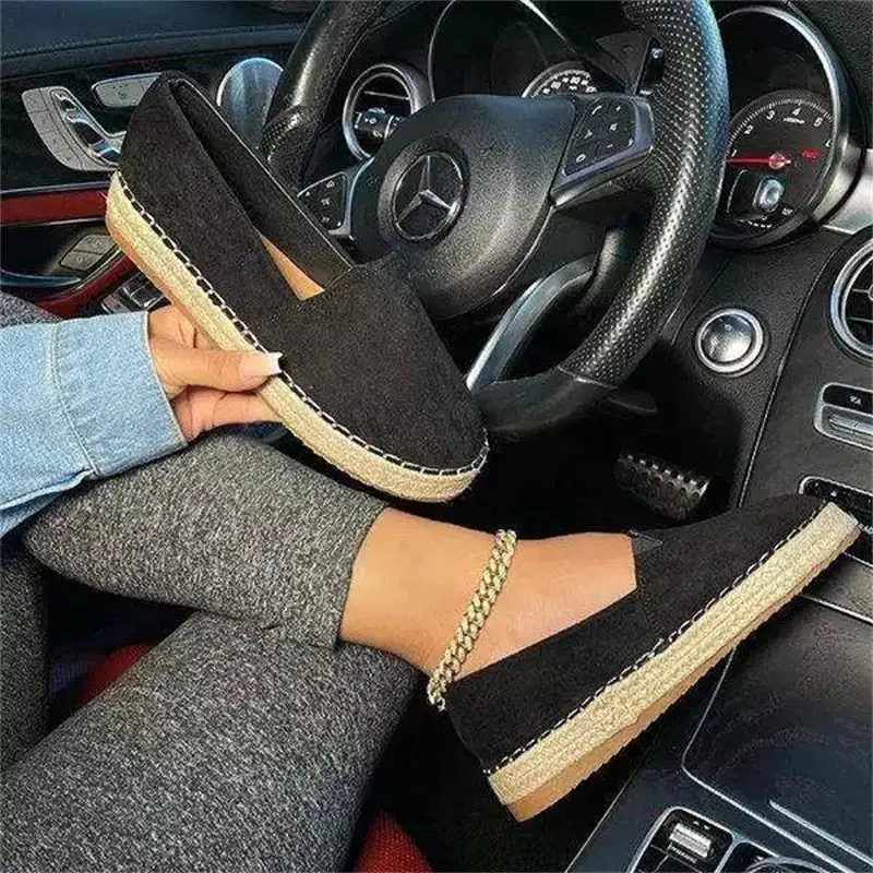 

Women's Shoes Solid Color Imitation Suede Fashion Casual Classic Round Toe Flat-heeled Soft-soled Comfortable Loafers 6KF139