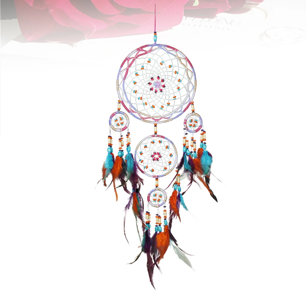 

Exquisite Dreamcatcher Decor Charming Hanging Ornament Chic Photo Props Hanging Adornment for Home Living Room (Colorful)