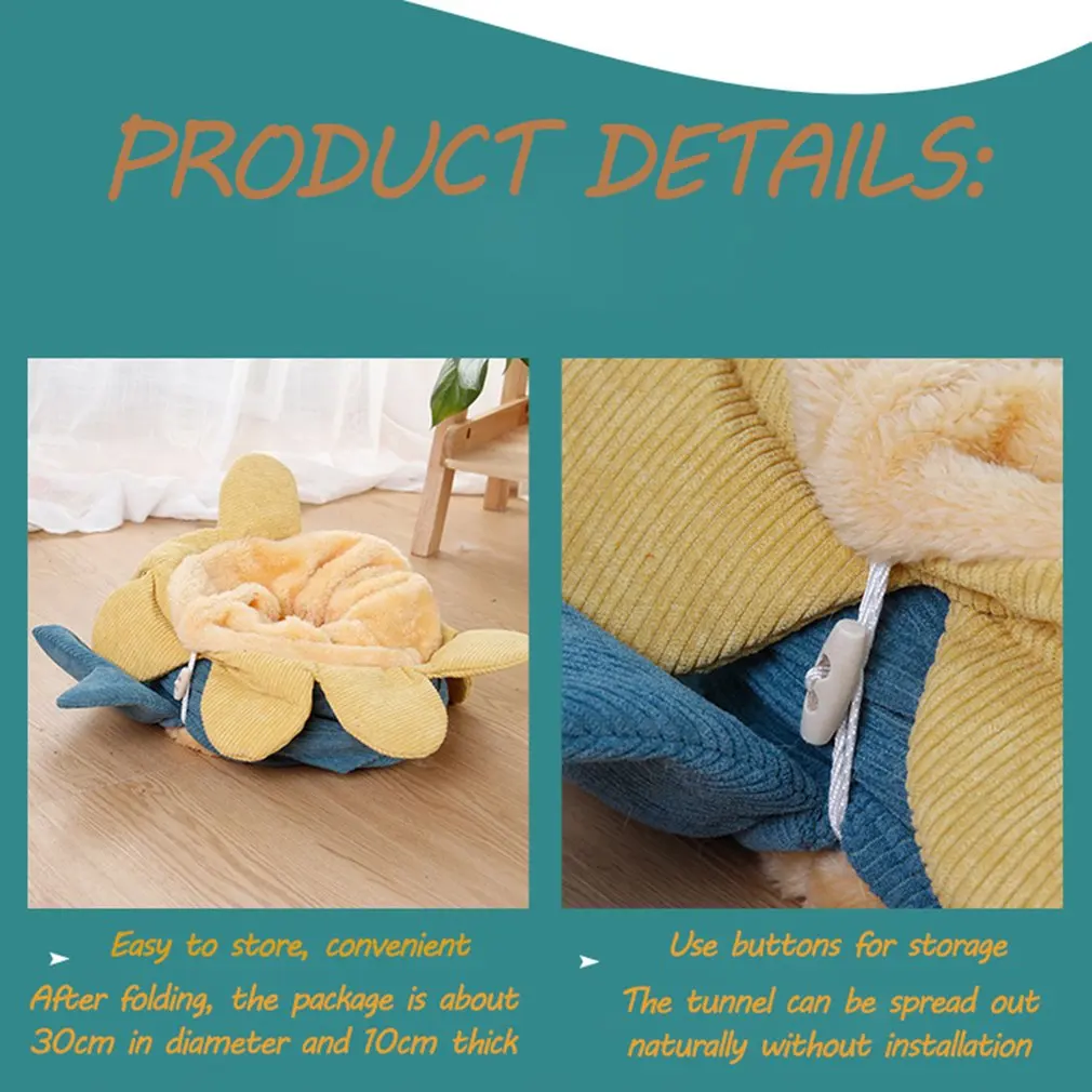 Домик для кошек складной теплый зеленый огуречной формы тоннель-труба с интересными игрушками для котят, кроликов. Товары для домашних животных.