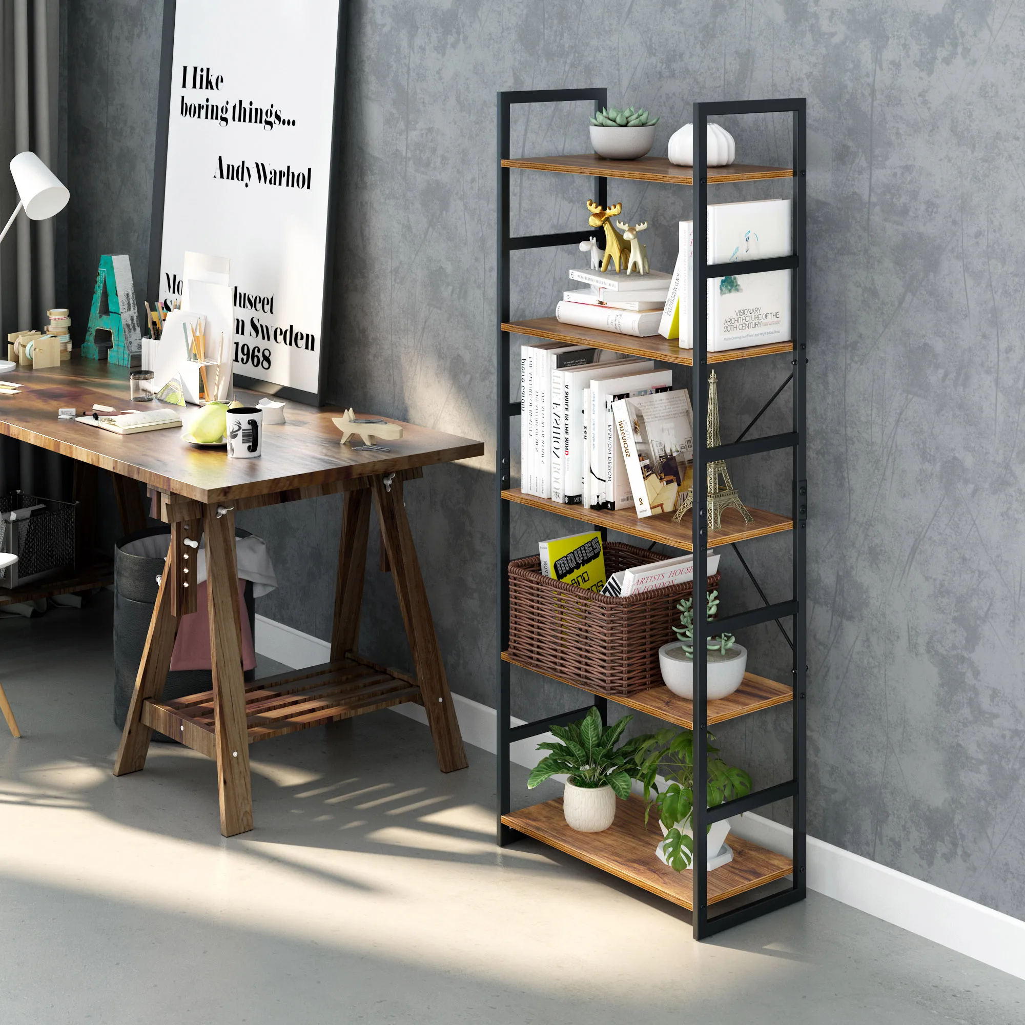 LANGRIA металлическая книжная полка организатор крепкая 5 ти слойной